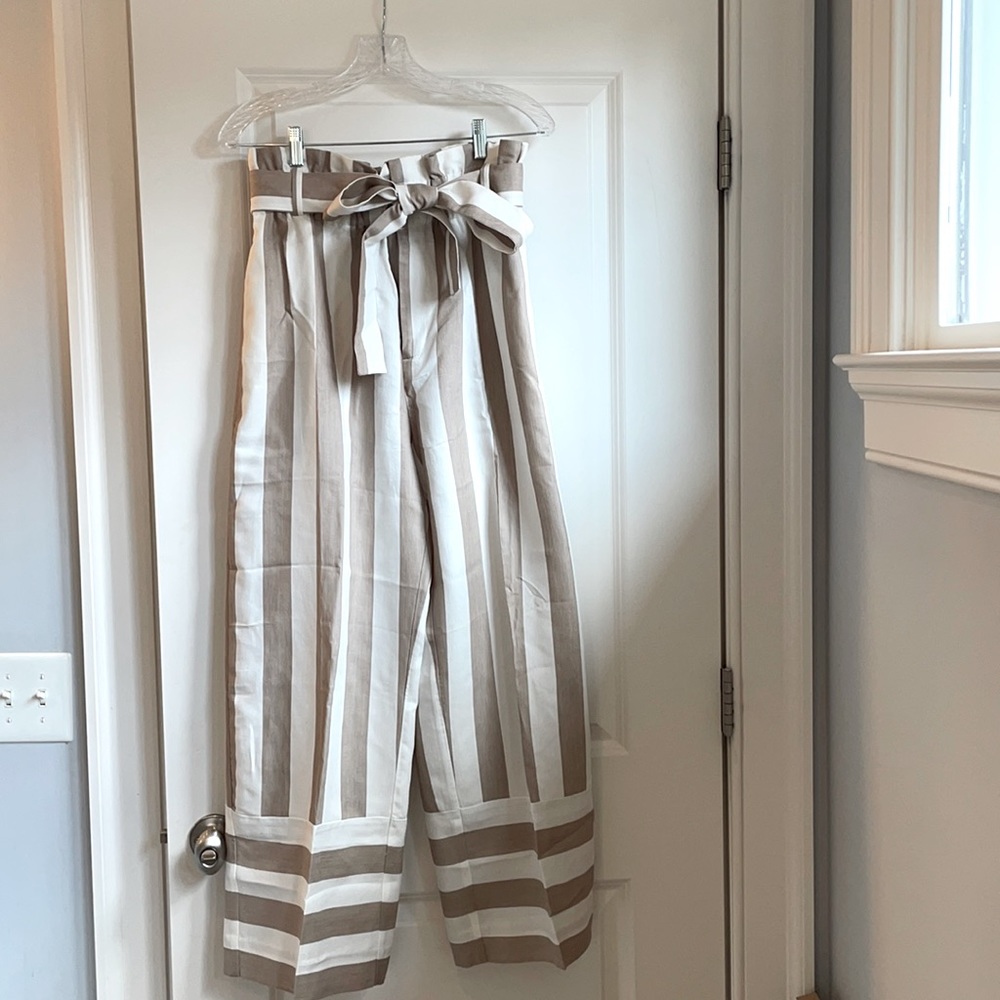 JCrew Point Sur stripe high waist pants NWT sz 12